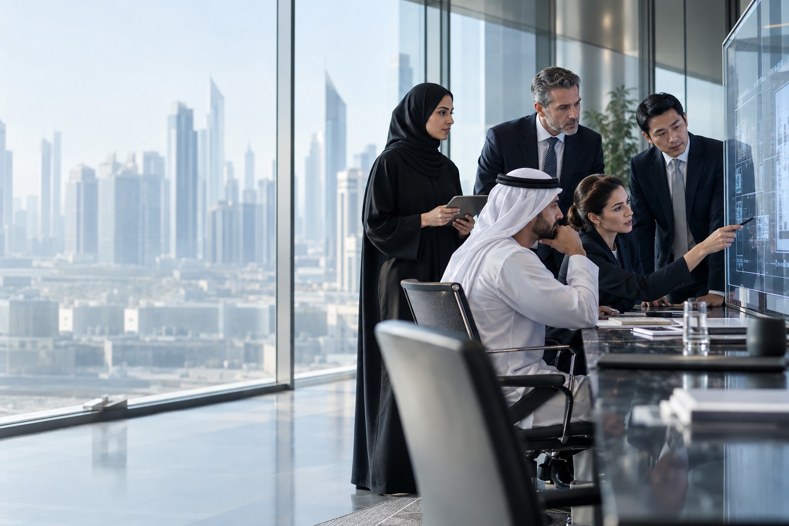 Senior technology and business leaders working together in Dubai